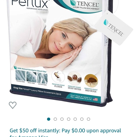 Perlux Tencel 100% Waterproof Vinyl and PVC Pillowcase Includes Set of Two (King - Picture 3 of 4